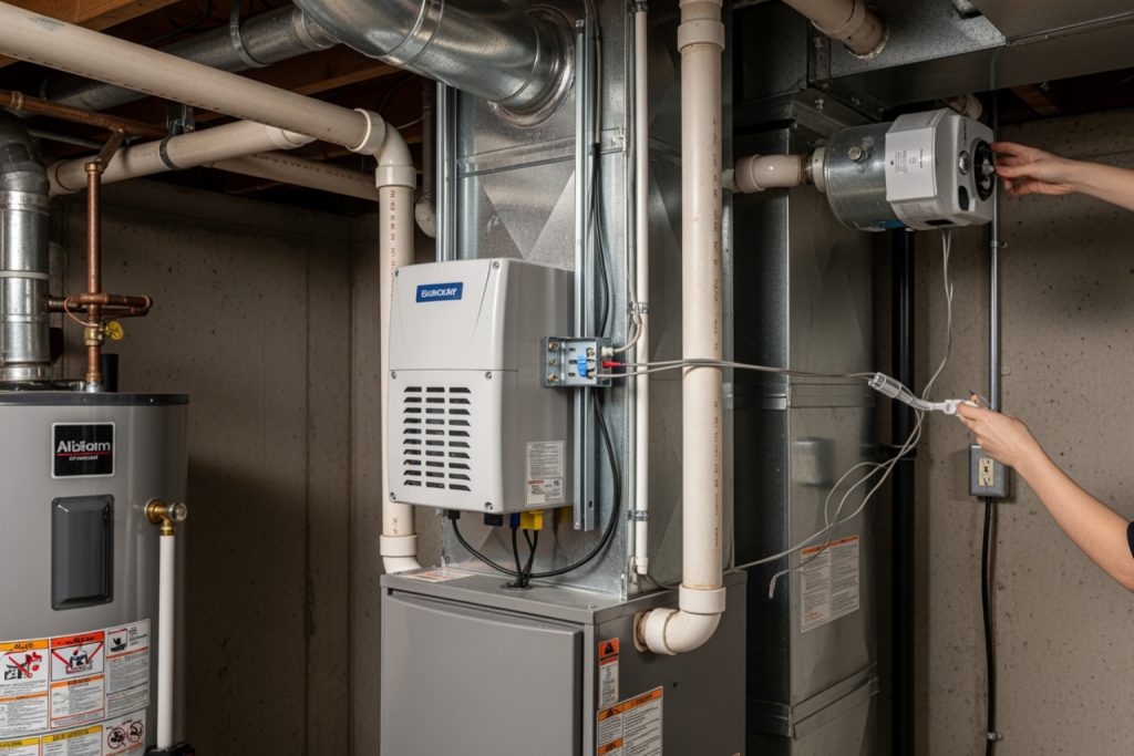 attaching humidifier to furnace